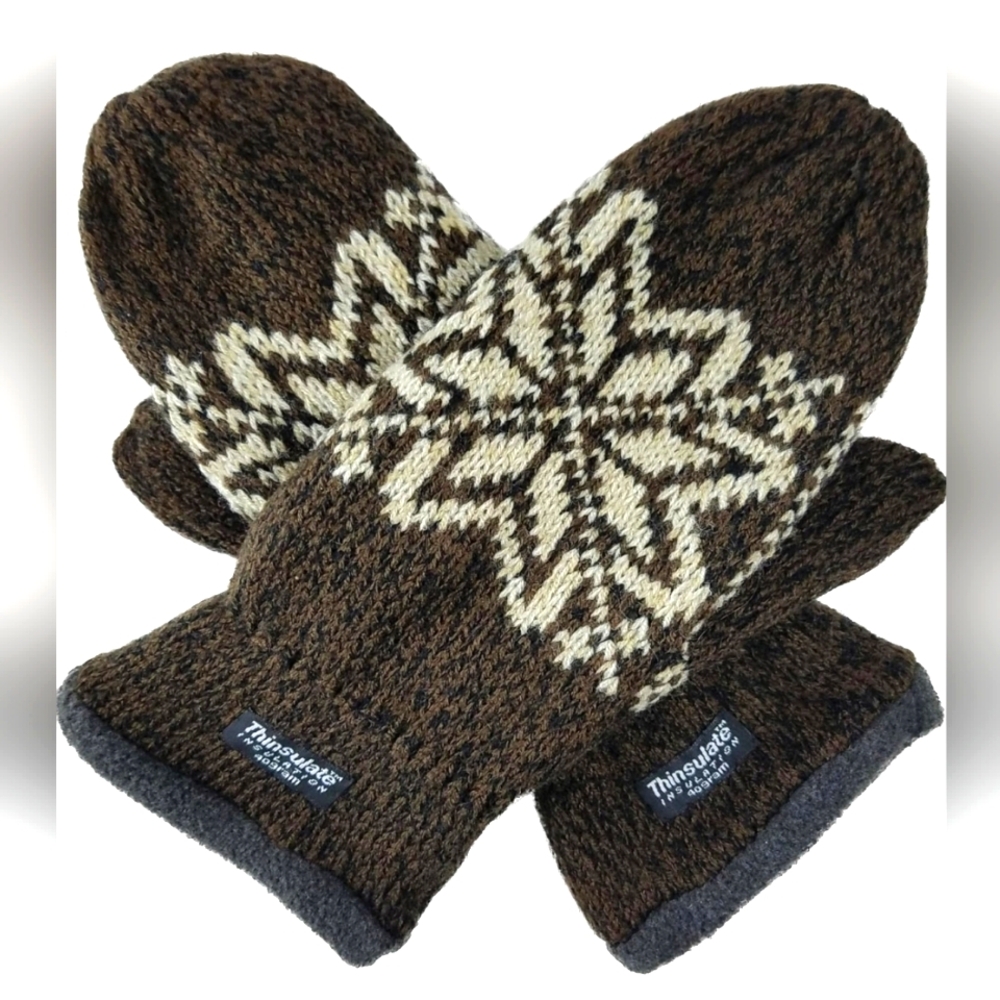 NEW! BRUCERIVER 3M THINSULATE Snowflake Mittens Men's S/M!!